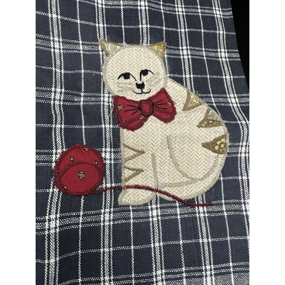 NEW Vintage MCM Cotton Dish Tea Towels Rooster And Cat (NWT)
